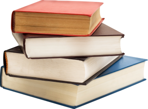 Vier boeken op elkaar gestapeld die dienen voor zelfstudie